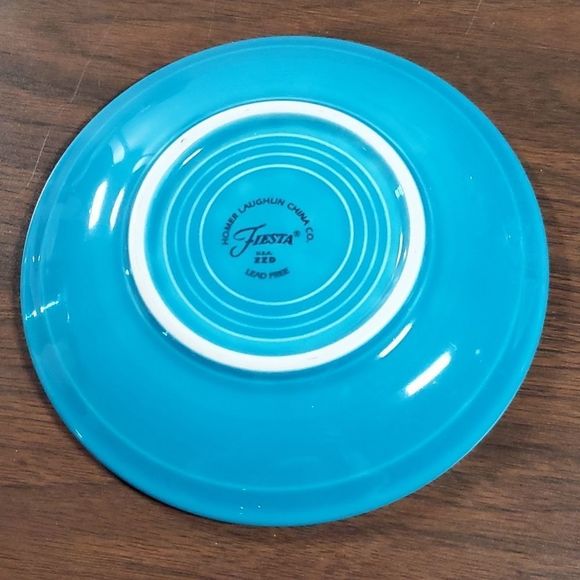 Homer Laughlin China‎ Co. Fiesta 4 Peacock Blue Saucers - Picture 8 of 11